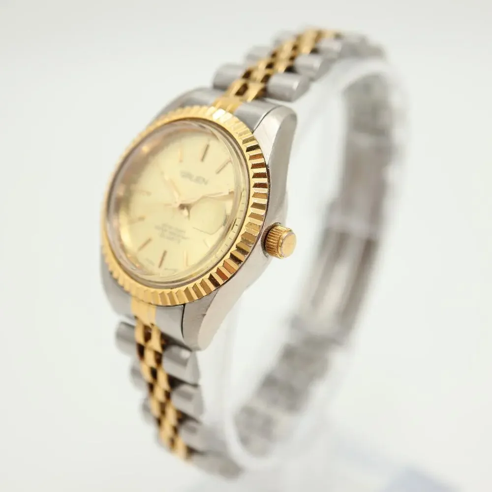 Vintage Gruen Two Tone Presidential 26mm Womens Watch Steel Bracelet New Battery